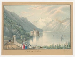 Thomas Remnant Charleton (1756-1849) - Acquerello, Castello di Chillon