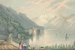 Thomas Remnant Charleton (1756-1849) - Watercolour, Castle of Chillon