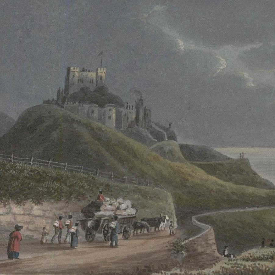 Thomas Remnant Charleton (1756-1849) - Watercolour, Soliders at Dover Castle - Beige Landscape Art by Unknown