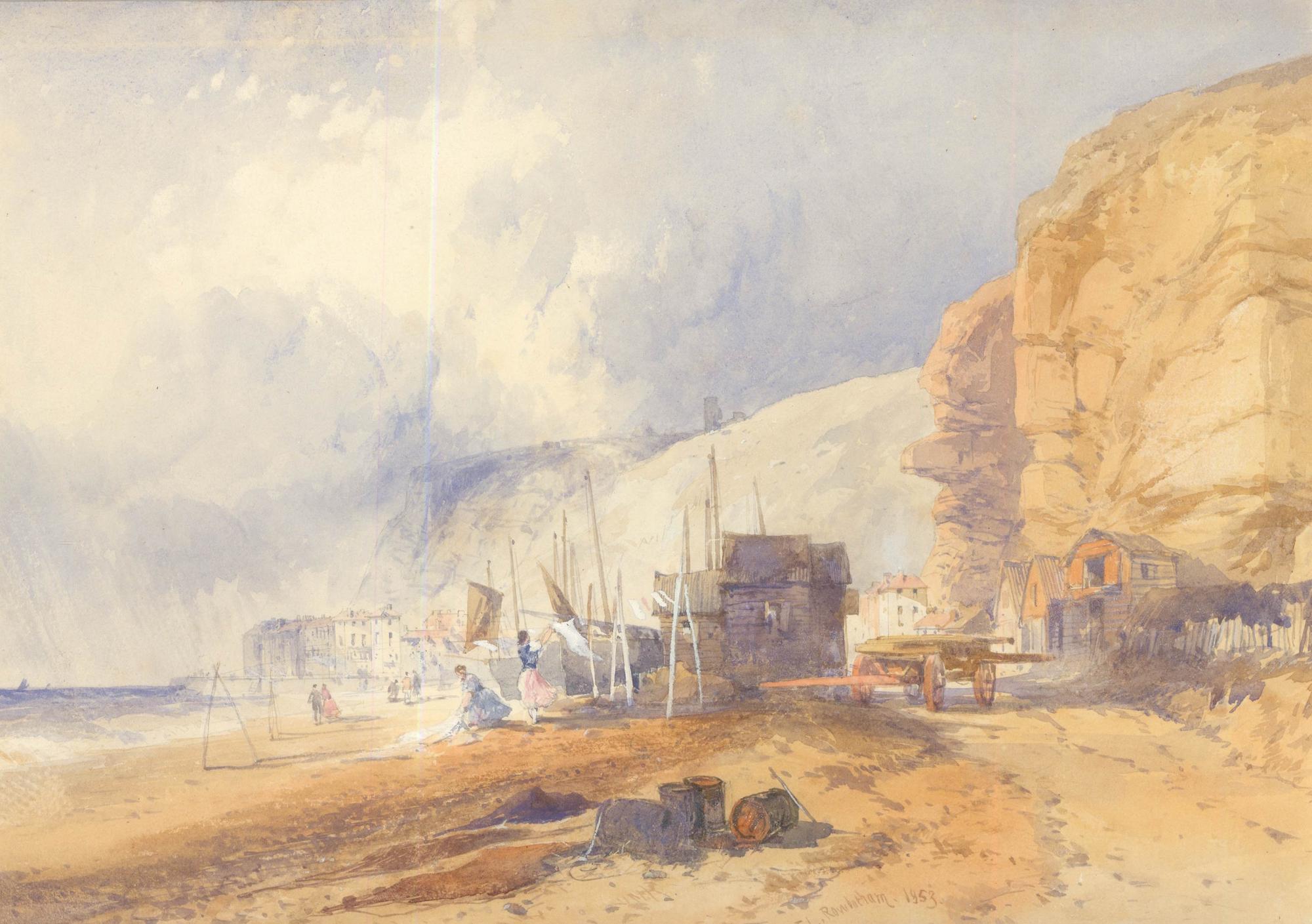 Thomas Charles Leeson Rowbotham (1823-1875) - 1853 Watercolour, Wash Day For Sale 1