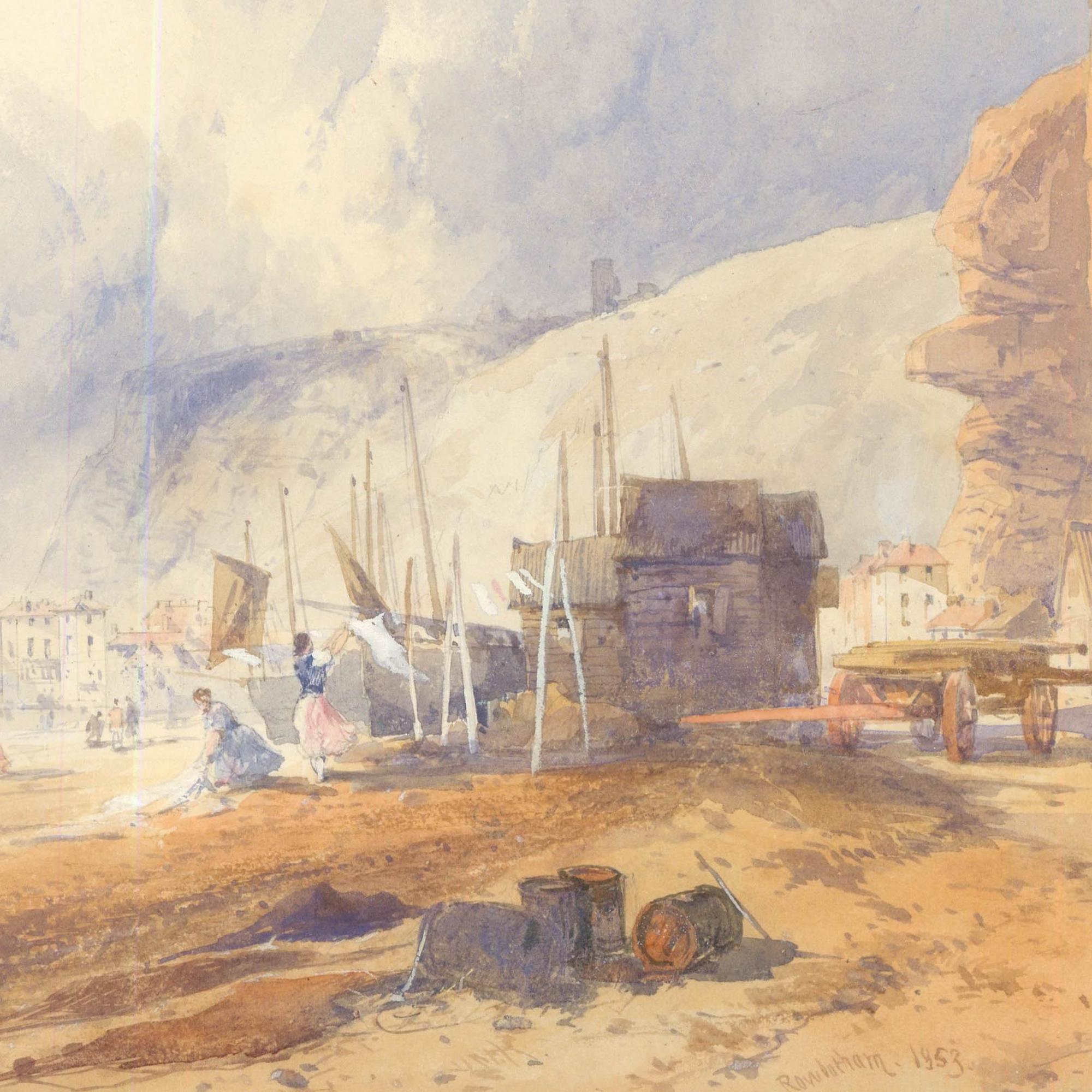 Thomas Charles Leeson Rowbotham (1823-1875) - 1853 Watercolour, Wash Day For Sale 2