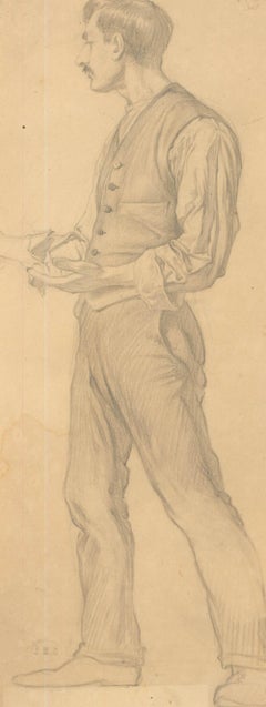 Edward Ridley (1883-1946) - Graphite Drawing, Gentleman in a Waistcoat