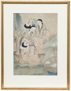 Chinese School 18th Century Watercolour - In the Garden