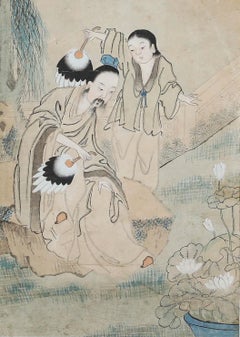 Chinese School 18th Century Watercolour - In the Garden