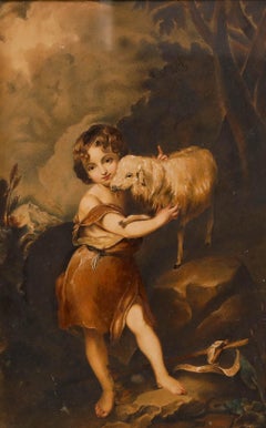 After Bartolomé Esteban Murillo (1617-1682) - Watercolour, The Infant Saint John