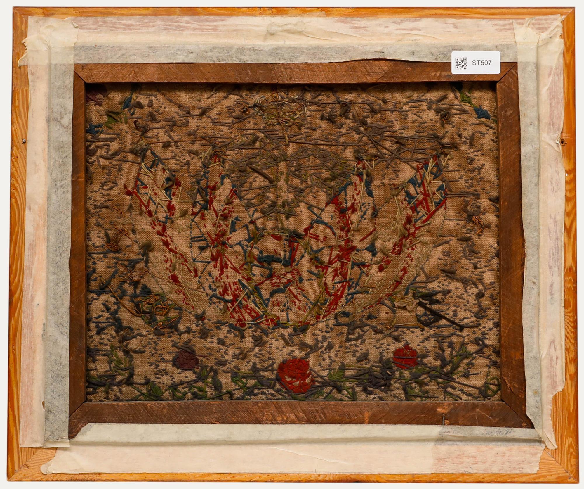 Framed Late 19th Century Embroidery - Victorian Sailor's Woolwork For Sale 1