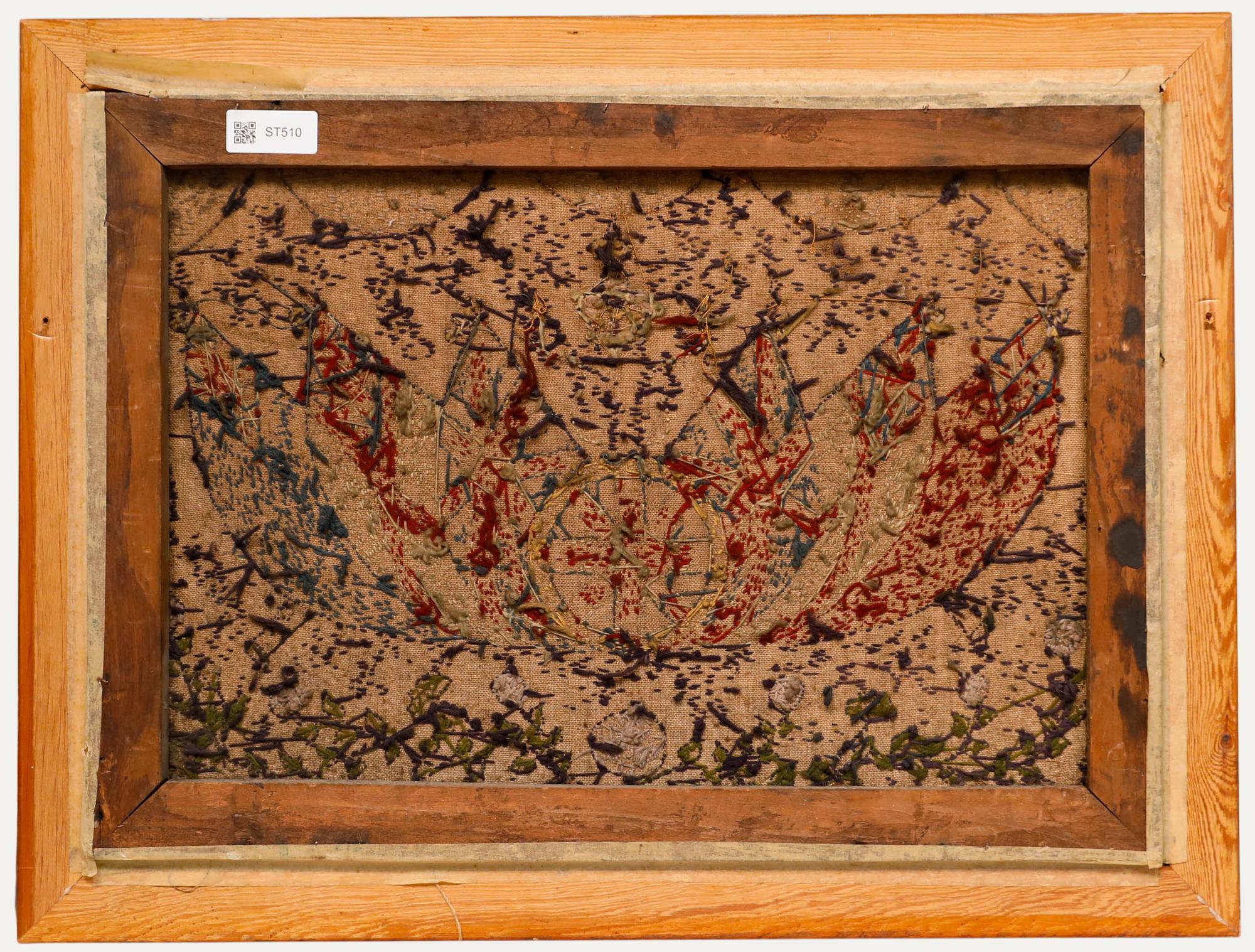 Framed Late 19th Century Embroidery - British Sailor's Woolwork For Sale 1