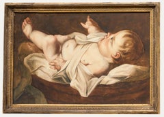 Aquarelle du 19e siècle - Étude d
un nourrisson