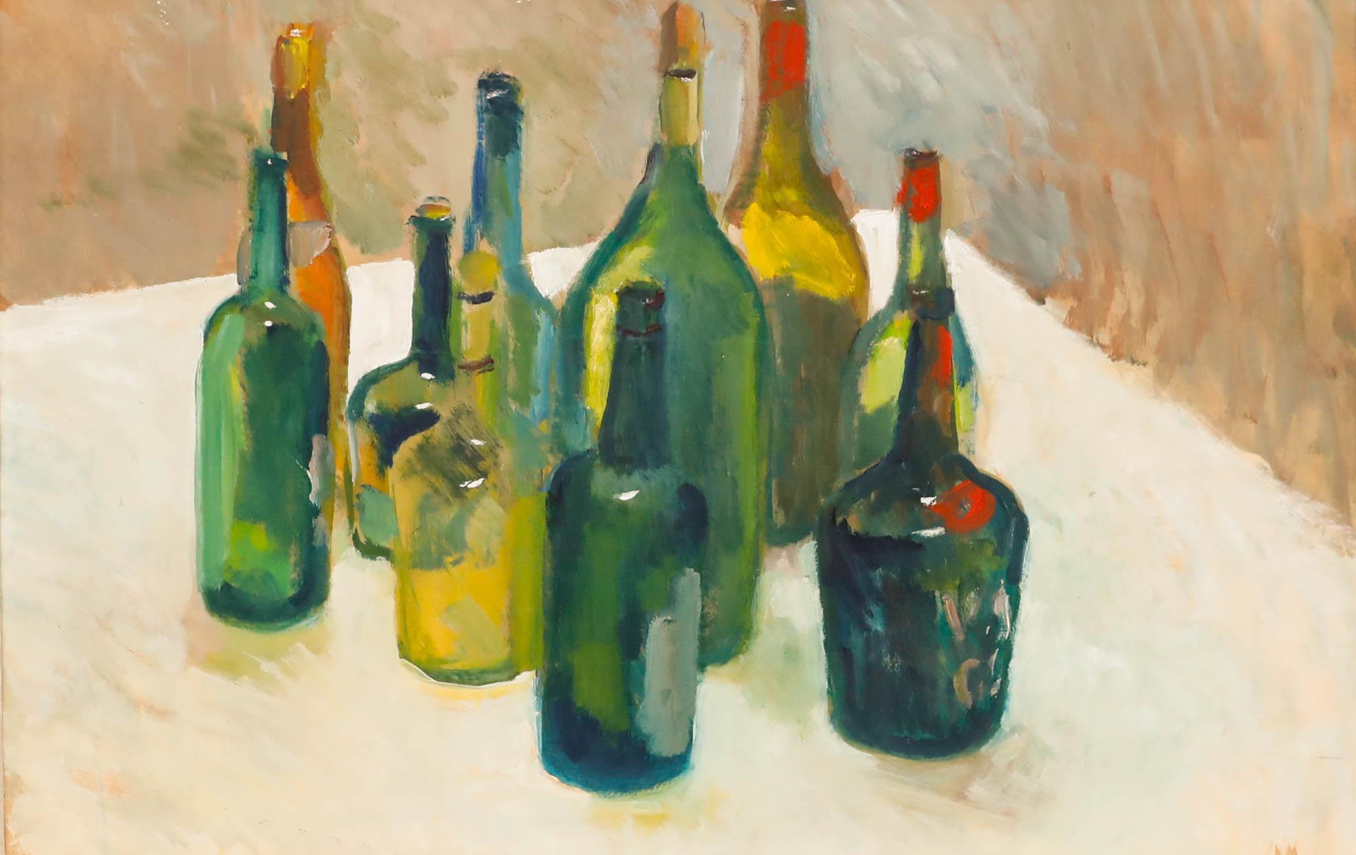 20th Century Gouache - Empty Bottles - Art by Unknown