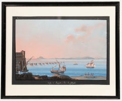Neapolitan School 19th Century Gouache - Gulf of Pozzuoli & Ponte di Calligola