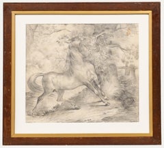 Según Carle Vernet (1758-1836) - 1833 Dibujo al grafito, Caballo salvaje