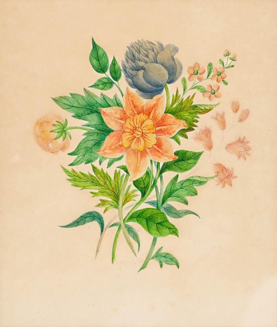 Acquerello dell'inizio del XIX secolo - Una fioritura delicata - Art di Unknown