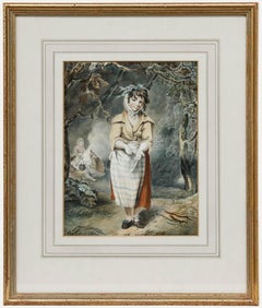 Según Richard Westall RA (1785-1836) - Acuarela, El pequeño viajero