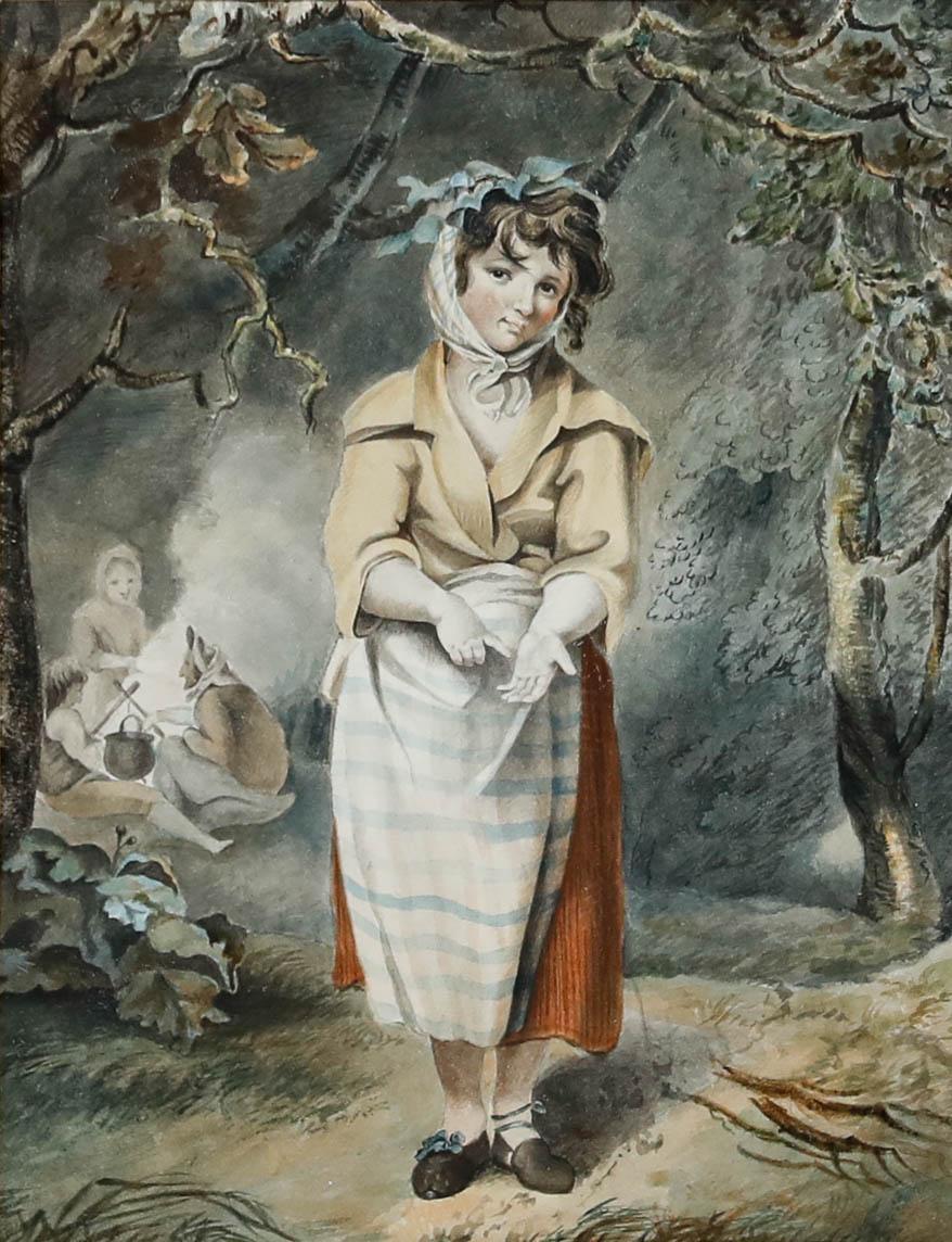 After Richard Westall RA (1785-1836) - Watercolour, The Little Traveller - Art by Unknown