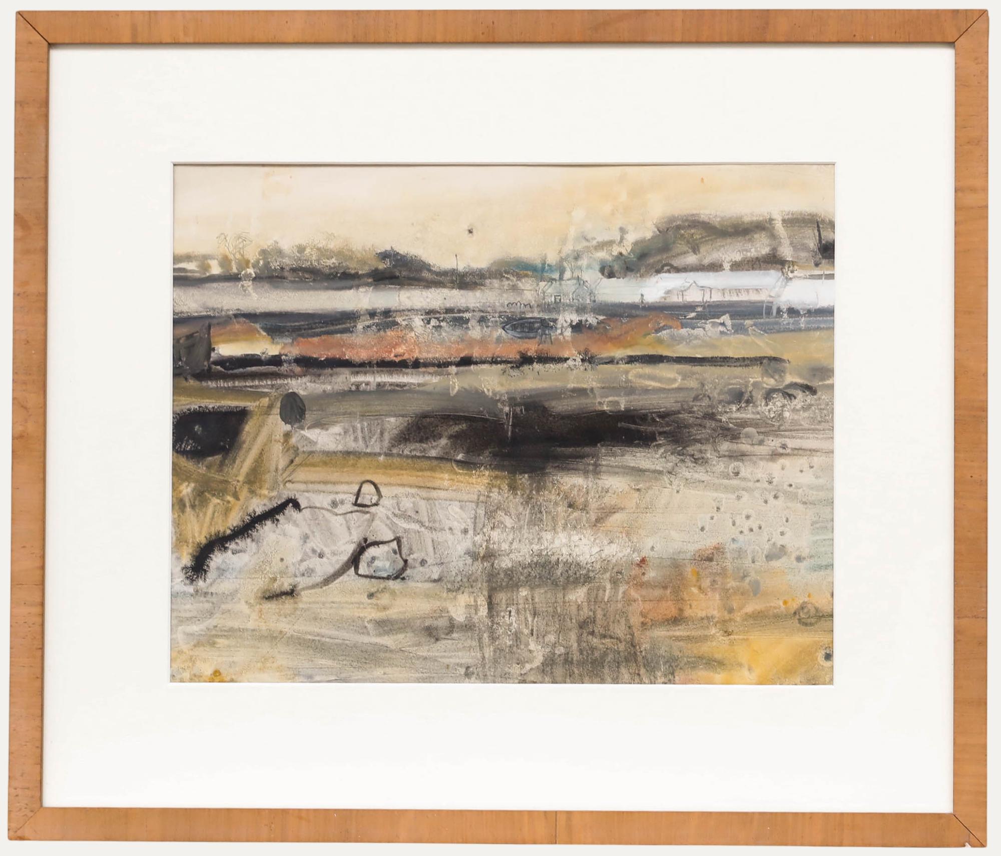 A. McLennan - Gerahmtes Aquarell des 20. Jahrhunderts, Abstrakte Küstenlinie