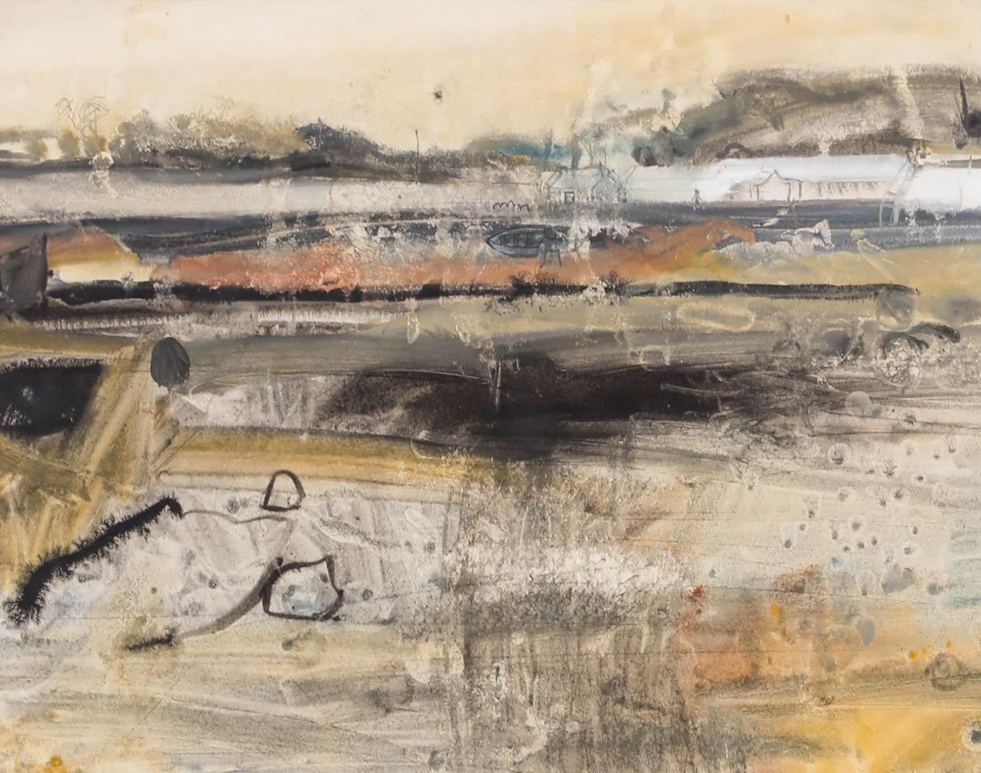 A. McLennan - Acuarela enmarcada del siglo XX, Línea de costa abstracta - Art de Unknown