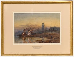 John Mogford - John Mogford RA (1821-1885) - Framed Watercolour, Between the Lights John Mogford RA (1821-1885) - Framed Watercolour, Between the Lights