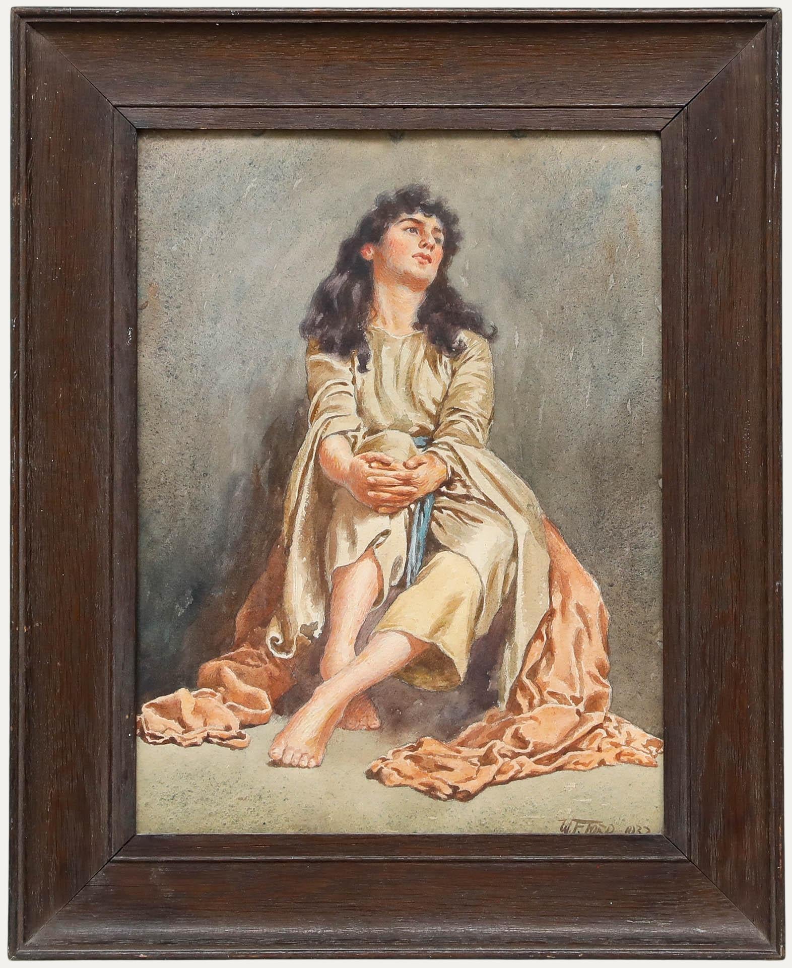 W.F. Ford - Framed 1932 Watercolour, Lost in Thought