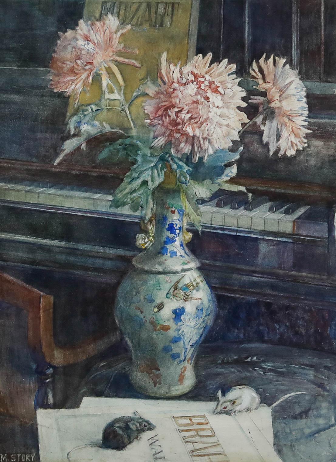 Marjorie and Marjorie - Pregevole acquerello del XX secolo, Invito al valzer - Art di Unknown