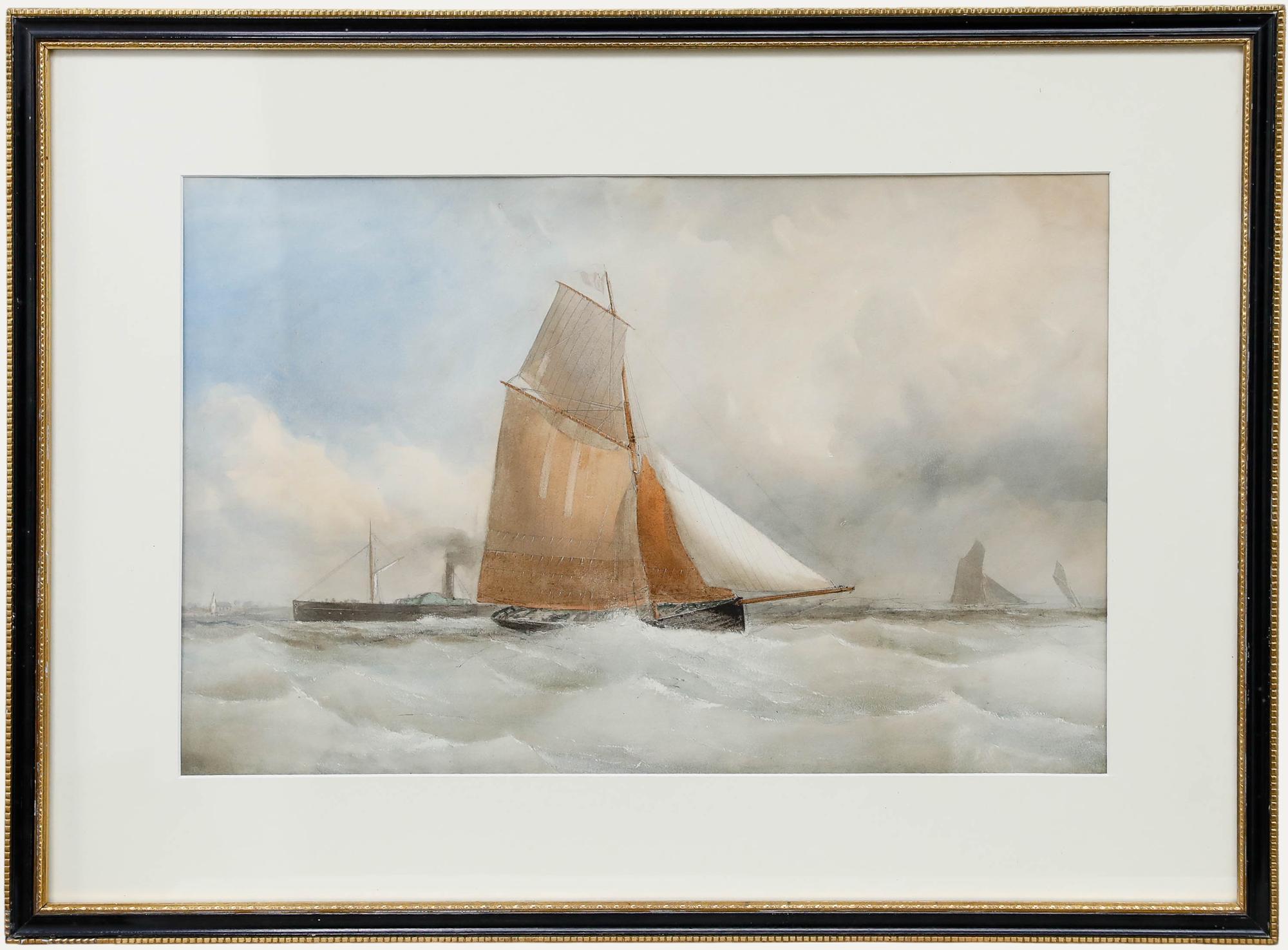 Charles Taylor (act.1841-1883) - Acuarela de mediados del siglo XIX, Hoces de pesca