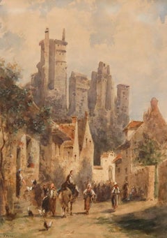 T. Frere - Framed Late 19th Century Watercolour, San Gimignano
