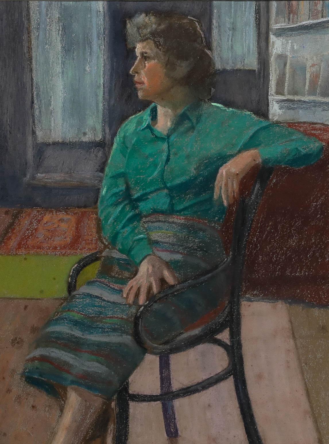 Ken Symonds (1927-2010) - Pastel du 20e siècle, Portrait de Mme Tregay - Art de Unknown