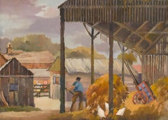 Kreis von Harry Epworth Allen (1894-1958) - Gerahmte Gouache, Der Bauernhof