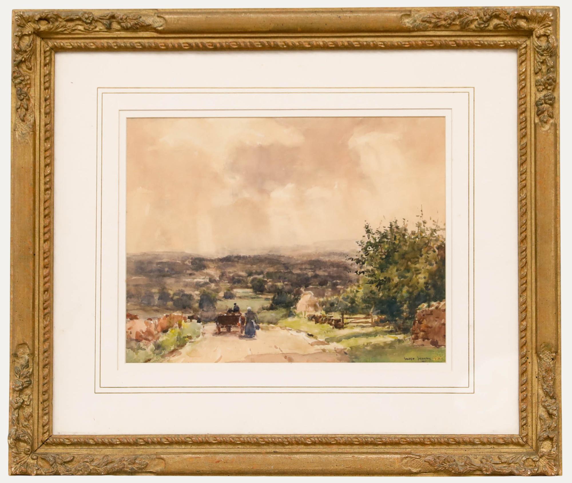 George Graham (1881-1949) - English School 1913 Watercolour, Down to the Valley