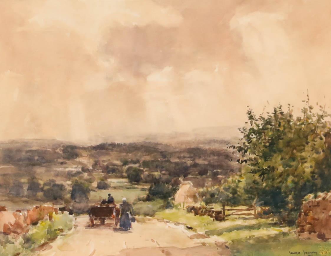 George Graham (1881-1949) - English School 1913 Aquarell, Down to the Valley im Angebot 1