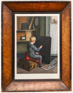 Arthur Wasse (1854-1930) - Framed 1874 Watercolour, The Young Artist