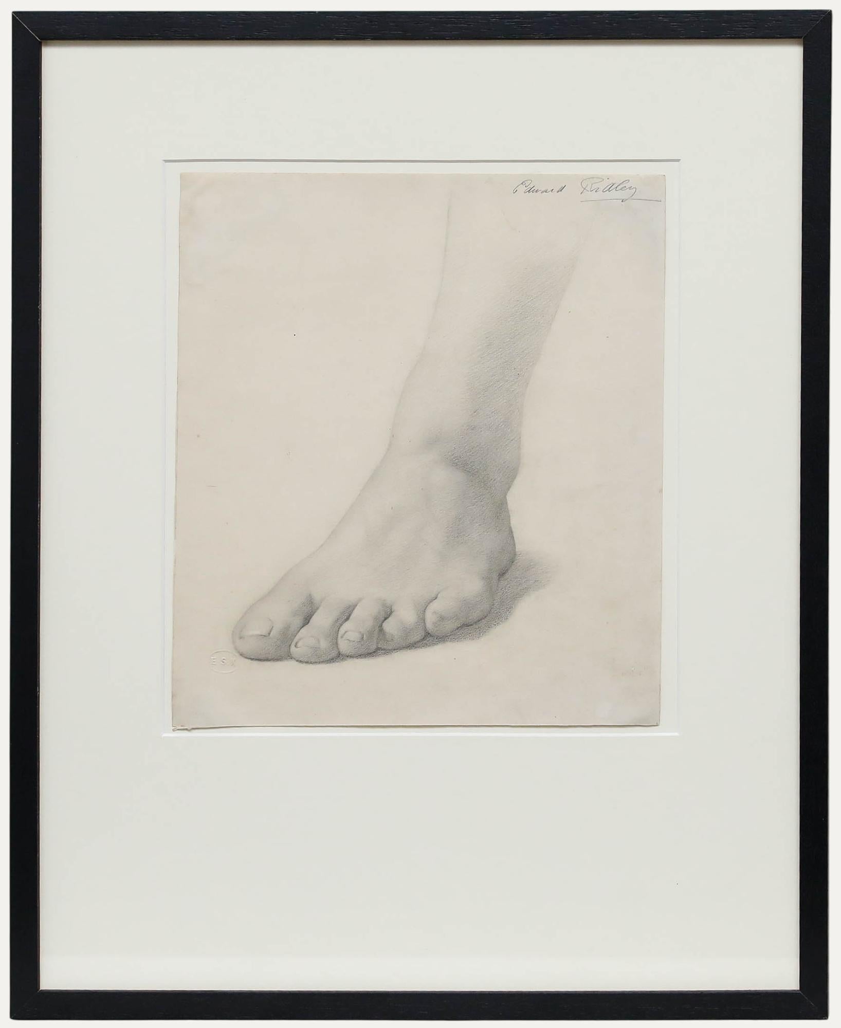 Edward Ridley (1883-1946) - Dessin au graphite, Étude d
un pied I