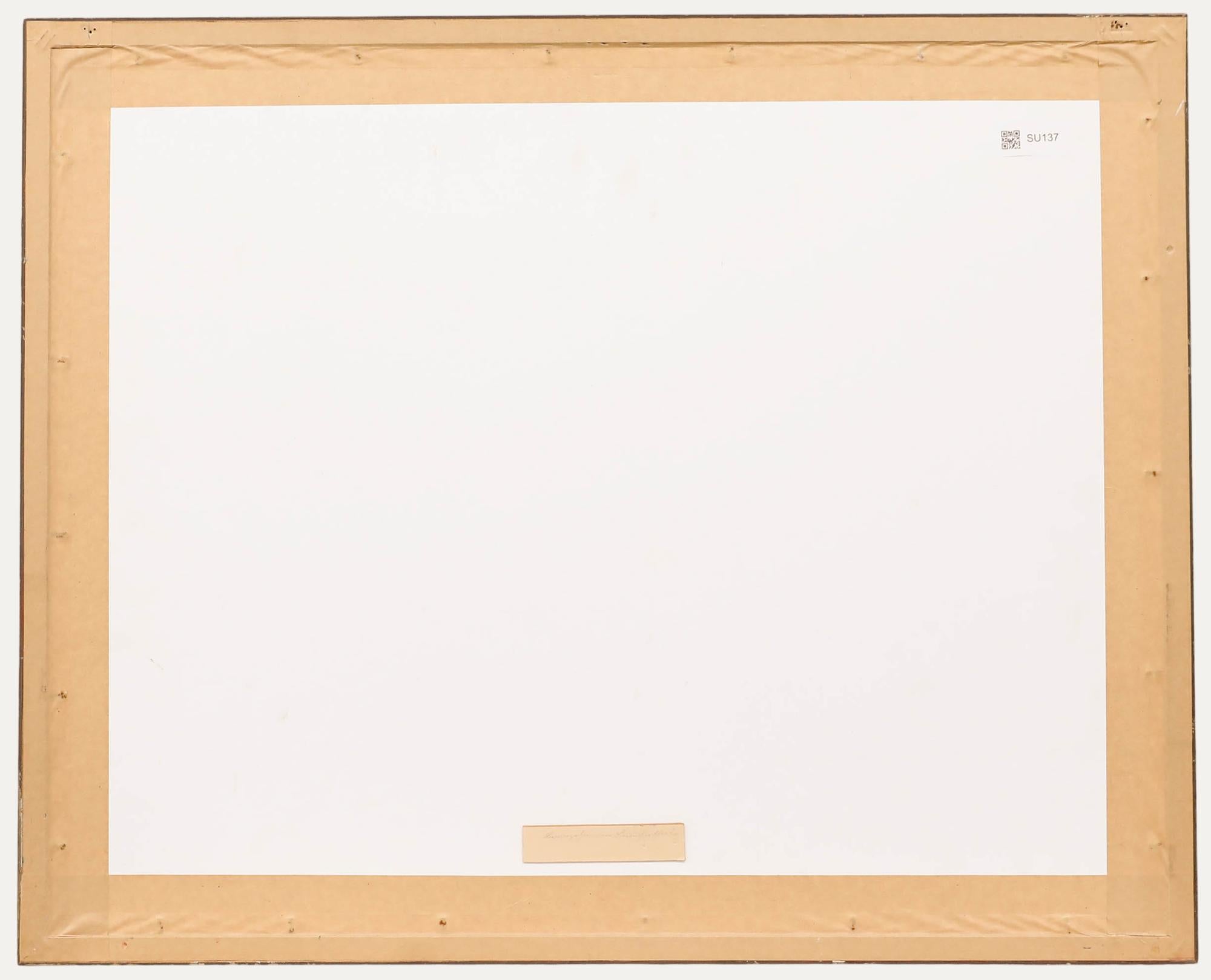 F. Mayer - Framed 20th Century Graphite Drawing, Steelworkers - Beige Figurative Art by Unknown