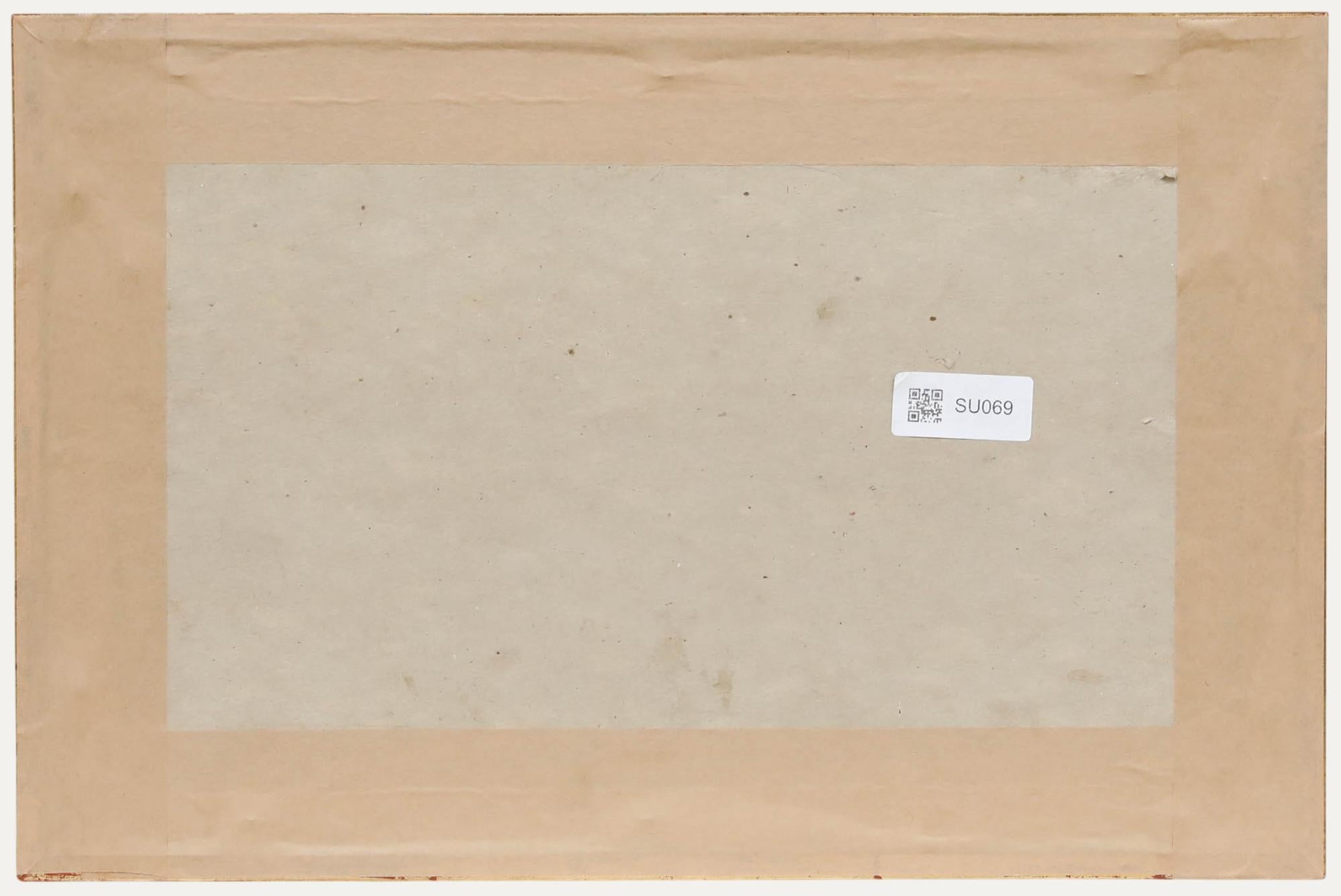 B.W. Rusch - Gerahmtes Aquarell von 1875, Stillleben mit Makrele (Beige), Still-Life, von Unknown