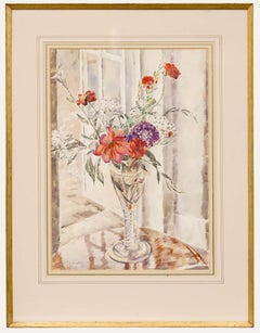 Percy Hague Jowett (1882-1955) - Mitte 20. Jahrhundert Aquarell, Blumenstillleben