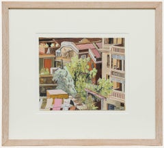 Vintage M. F. Griffith - Framed 20th Century Gouache, Hong Kong