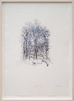 Into The Woods : Sylvan III - œuvre sur papier, monotype sur papier Hahnemühle