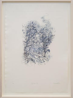 Into The Woods : Sylvan IV - œuvre sur papier, monotype sur papier Hahnemühle