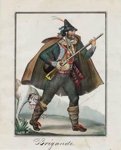Italian School Early 19th Century Watercolour - Brigande
