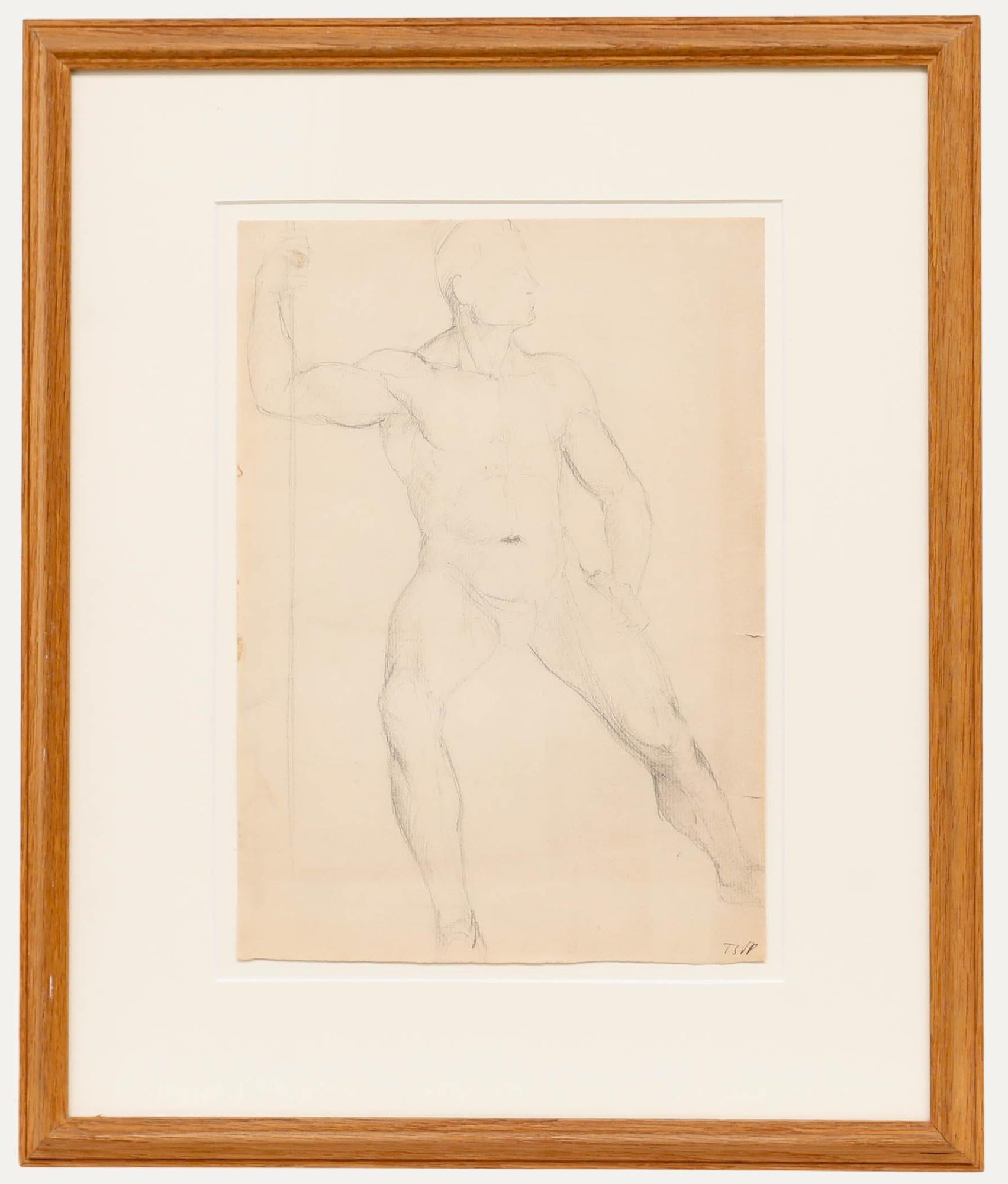 Pierre Neveu (b.1929) - Mid 20th Century Graphite Drawing, Study of Male Nude