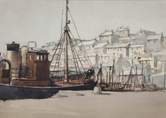 20th Century Watercolour - View of the Boats