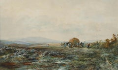 Albert Pollitt (1856-1926) - Framed 1906 Watercolour, Haymakers