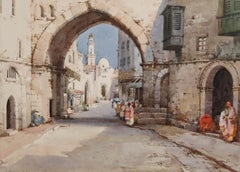 Noel Harry Leaver (1889-1951) ARCA - Watercolour, Middle Eastern Street Scene