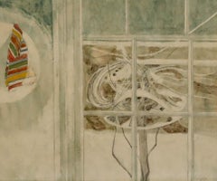 David Holt (1928-2014) - Framed 1970 Watercolour, Looking Out the Window