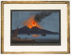 Attrib. Gioacchino La Pira (act.1839-1870) - Gouache, The Eruption of 1850