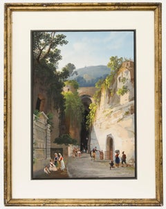 Atrib. Gioacchino La Pira (act.1839-1870) - Gouache, Crypta Napoletana