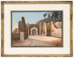 Attribuire. Gioacchino La Pira (1839-1870) - Gouache, Casa della Fontana Grande