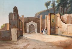 Attribuire. Gioacchino La Pira (1839-1870) - Gouache, Casa della Fontana Grande