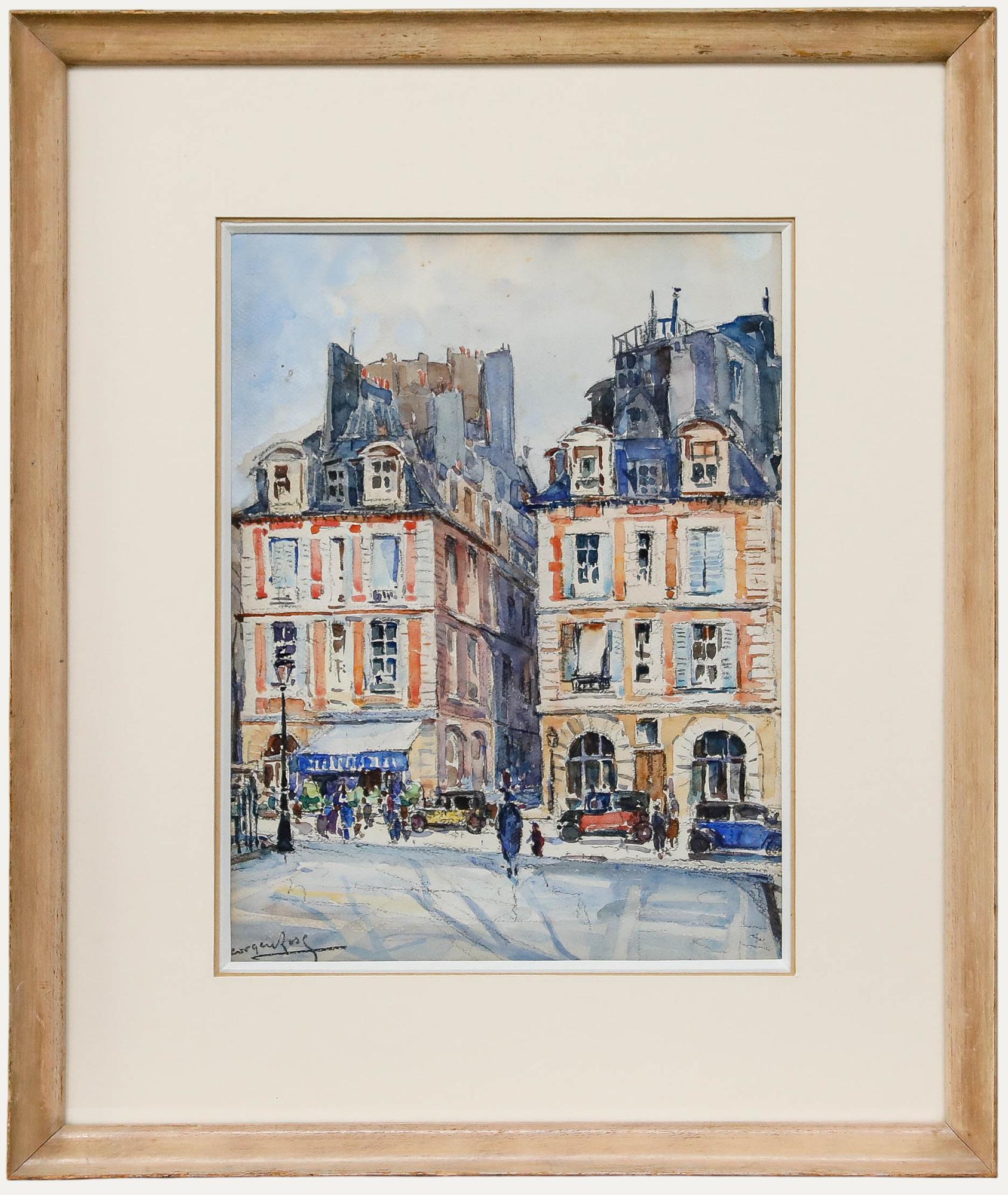 George Herbert Rose (1882-1955) - Aquarelle du début du 20e siècle, Place Dauphine