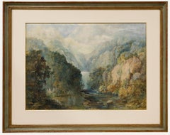 Charles Nicholls Woolnoth RWS (1815-1906) - Watercolour, Beneath the Waterfall