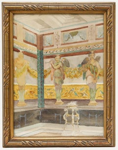 Adolf Schill (1848-1911) - Acquerello della fine del XIX secolo, statue